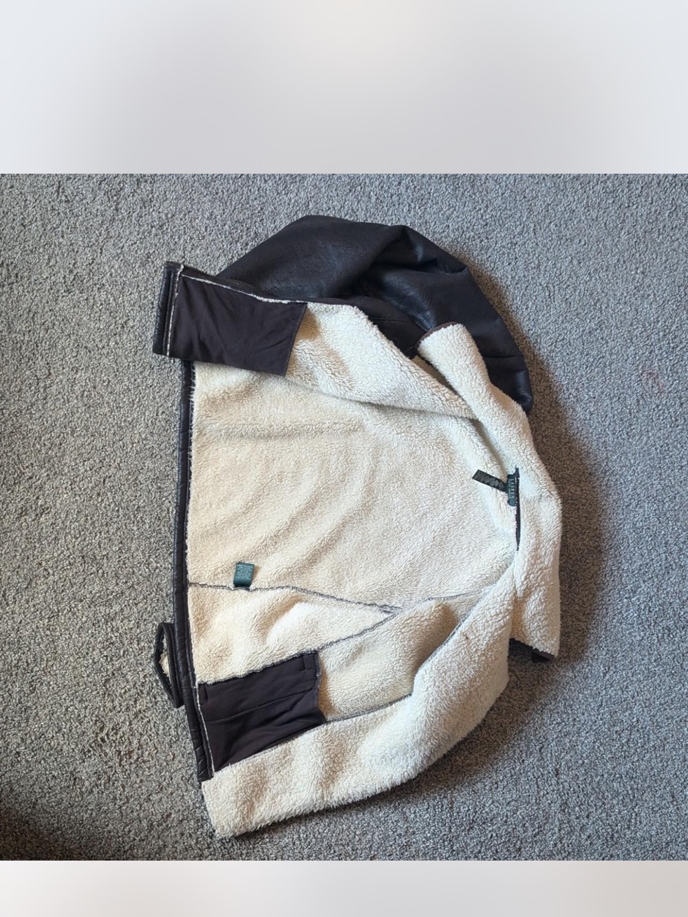 Ralph Lauren Faux Leather & Sherpa Jacket – Brown/Cream – Size L - Picture 2 of 5